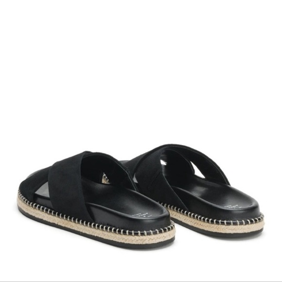 Aquatalia Elyse Espadrille Sandals Suede/Snake Black - Picture 2 of 11